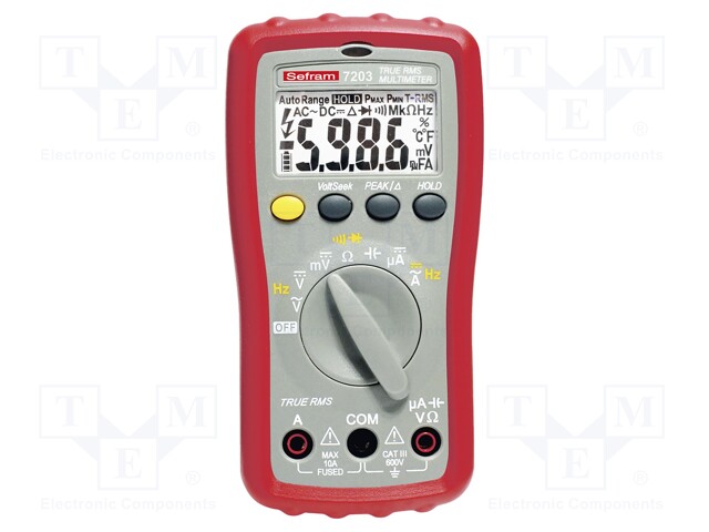 Digital multimeter; LCD 3,75 digit (6000); 3x/s; VDC: 600m/600V