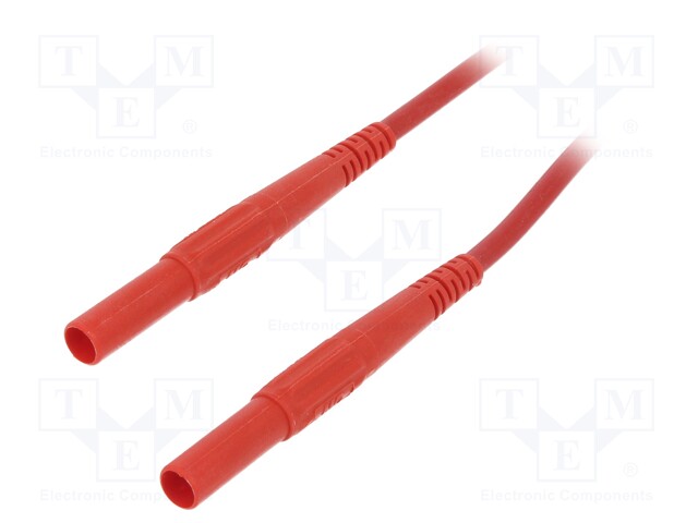 Test lead; silicone; 2m; red; 32A; Plating: nickel plated