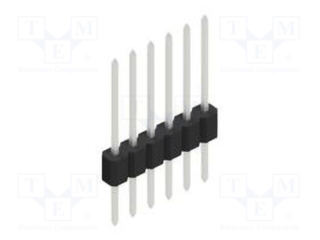 Connector: pin strips; pin header; male; PIN: 6; 1.27mm; THT; 1x6