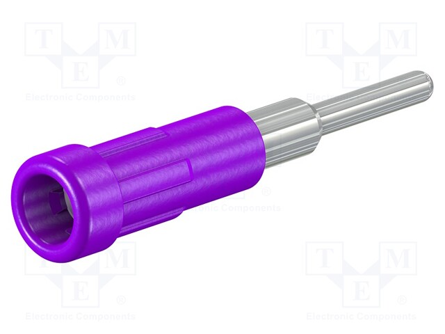 Socket; 2mm banana; 10A; 30VAC; 60VDC; Overall len: 24.5mm; violet