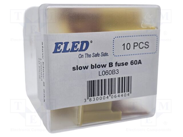 Fuse: fuse; 60A; 32VDC; automotive; 22.2mm; 22.2x15.2x45mm