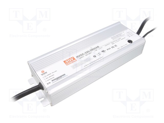 Power supply: switched-mode; LED; 320W; 57÷114.3VDC; 1400÷2800mA