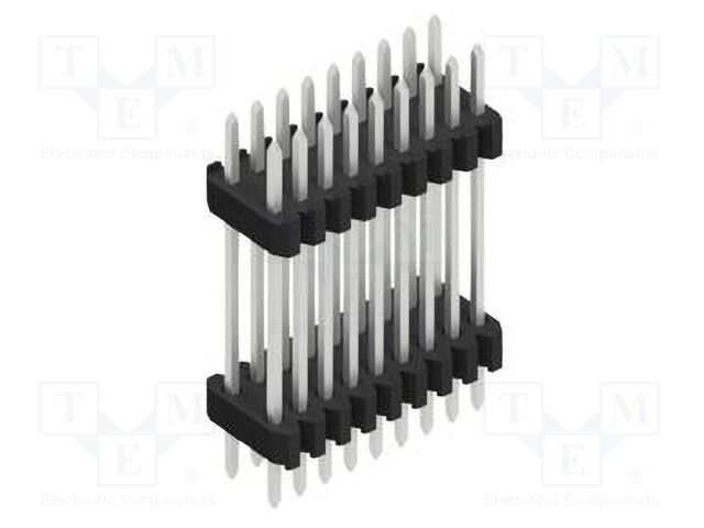 Connector: pin strips; pin header; male; PIN: 18; 1.27mm; THT; 2x9