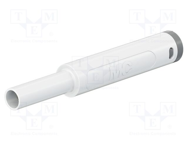 Connector: 4mm banana; socket; 19A; 1kV; white; nickel plated