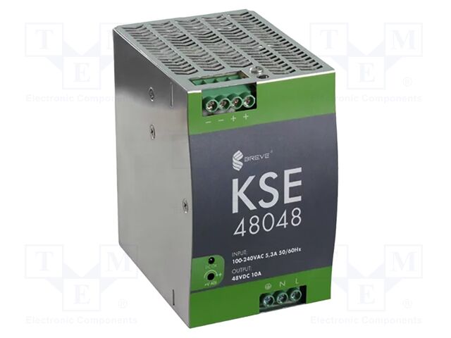 Power supply: switched-mode; for DIN rail; 480W; 48VDC; 10A; IP20