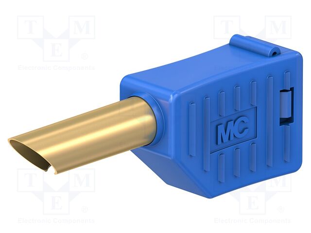 Connector: 4mm banana; plug; 19A; 30VAC; 60VDC; blue; non-insulated