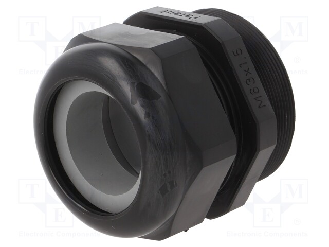 Cable gland; with long thread; M63; IP68; Mat: polyamide; black