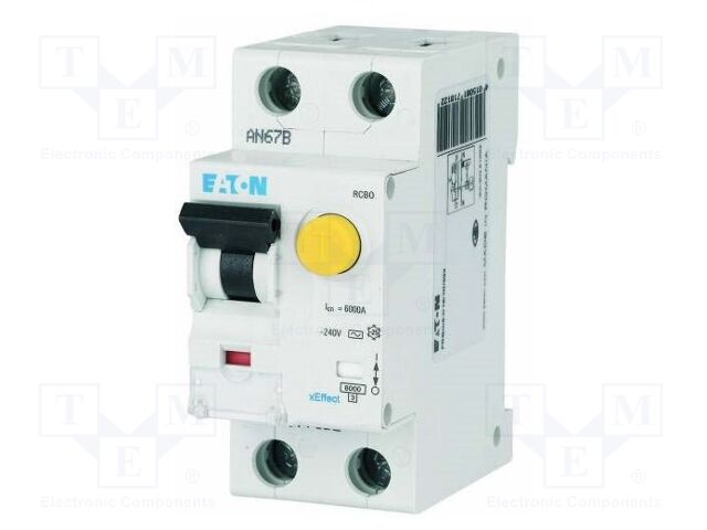 RCBO breaker; Inom: 2A; Ires: 30mA; Poles: 1+N; 240VAC; IP20; 1÷25mm2