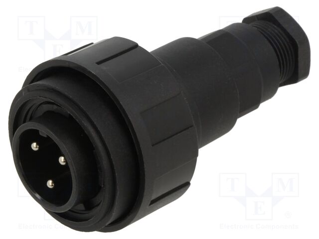 Connector: circular; plug; male; PIN: 3; 12A; 277V; IP68,IP69K; 6÷8mm