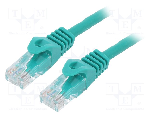 Patch cord; U/UTP; 6; stranded; CCA; PVC; green; Len: 5m; 26AWG