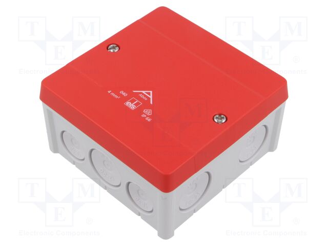 Enclosure: junction box; X: 102mm; Y: 102mm; Z: 57mm; IP66; grey; ABOX