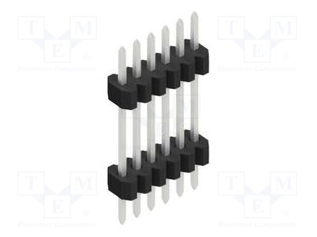 Connector: pin strips; pin header; male; PIN: 6; 1.27mm; THT; 1x6