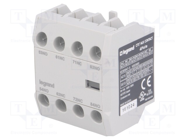 Auxiliary contacts; Series: CTX3; Leads: screw terminals