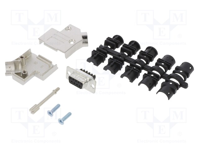 D-Sub; PIN: 9; female; shielded; angled 45°; screw terminal