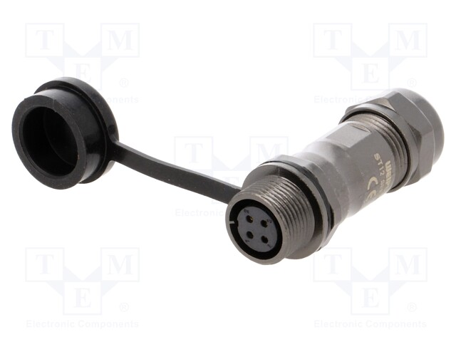 Plug; female; ST12; PIN: 4; IP67; 5÷8mm; 5A; soldering; for cable