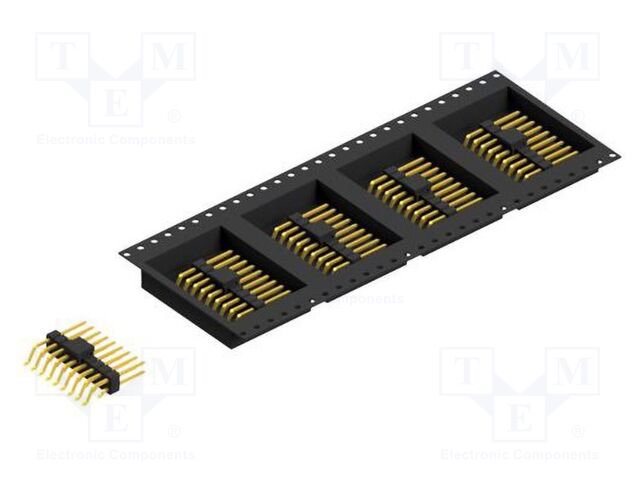 Connector: pin strips; pin header; male; PIN: 18; 2.54mm; SMT; 2x9