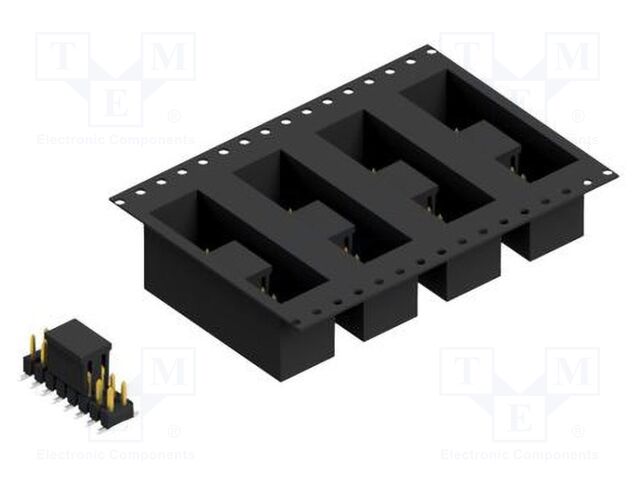 Connector: pin strips; pin header; male; PIN: 16; 2.54mm; SMT; 2x8