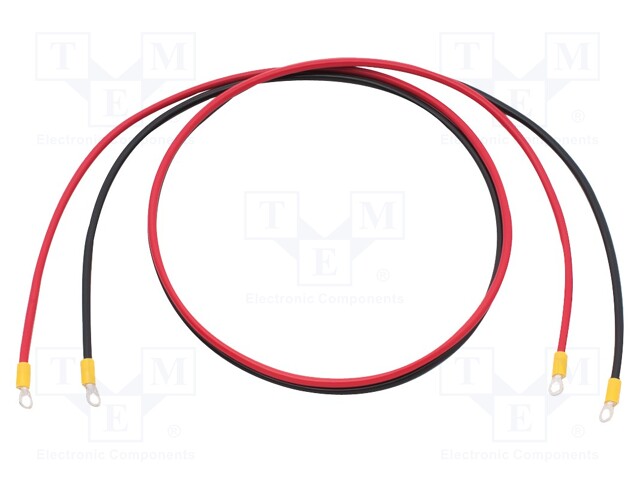 Test lead; ring terminal,both sides; 1.2m; Colour: red and black