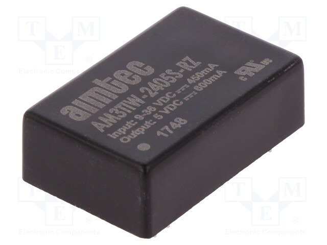 Converter: DC/DC; 3W; Uin: 9÷36V; 5VDC; Iout: 600mA; DIP24; 13g