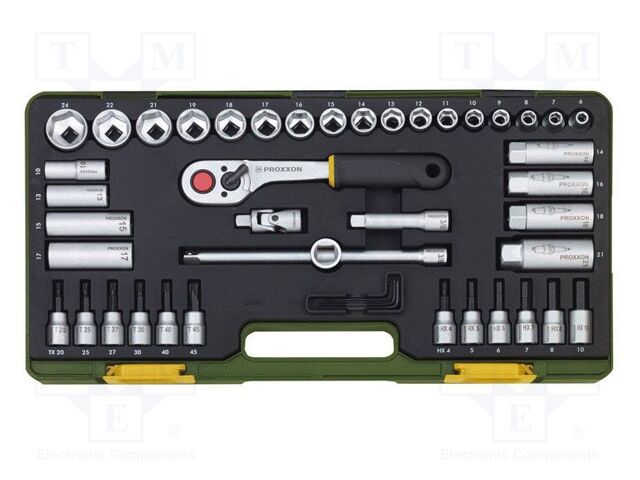Wrenches set; hex socket,socket spanner; Mounting: 3/8"; 47pcs.