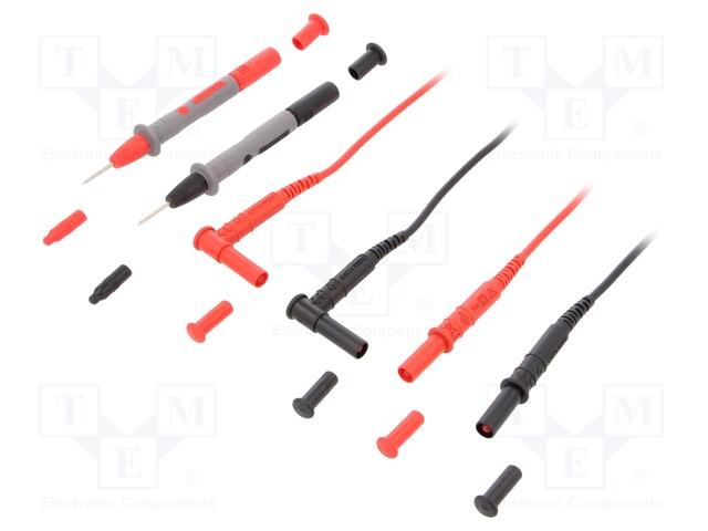 Test lead; 1.5m; 15A; red and black