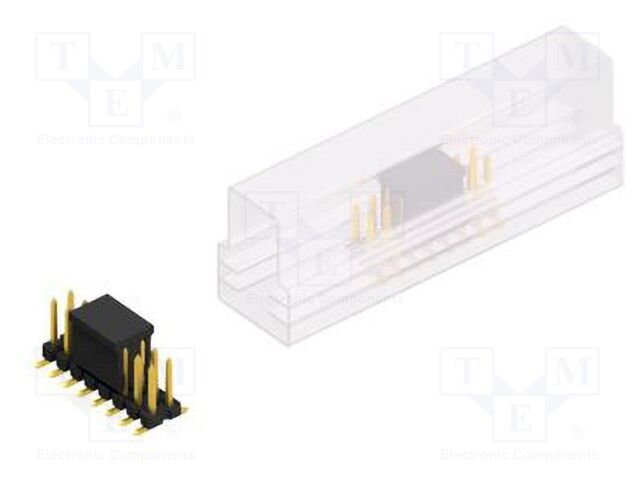 Connector: pin strips; pin header; male; PIN: 16; 2.54mm; SMT; 2x8