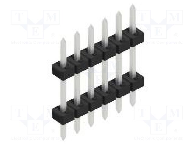 Connector: pin strips; pin header; male; PIN: 6; 2mm; THT; 1x6; 100V