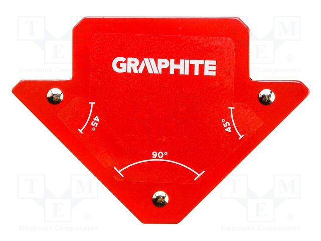 Weld try square; 82x120x13mm; with magnet; 11.4kg; arrow