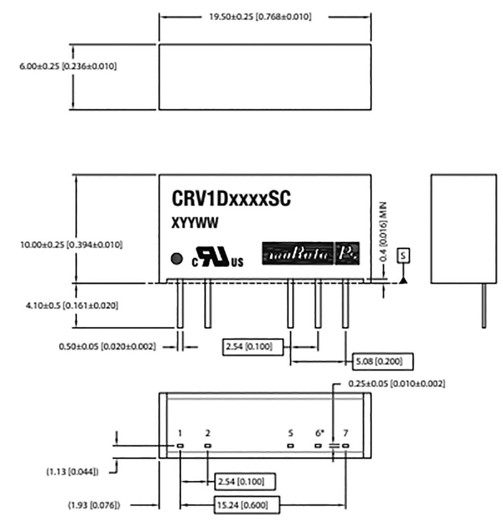 Converter: DC/DC; 1W; Uin: 10.8÷13.2V; Uout: 12VDC; Uout2: -12VDC