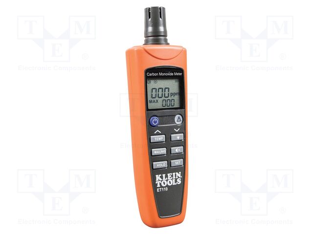 Meter: CO; Range: 0÷1000ppm; 1ppm; Repeatability: ±3%; Illumin: yes