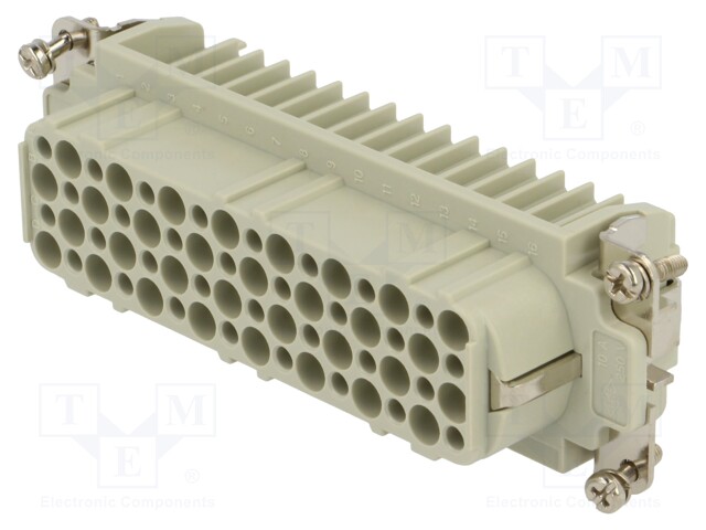 Connector: HDC; contact insert; female; CD; PIN: 64; 64+PE; 10A; 250V