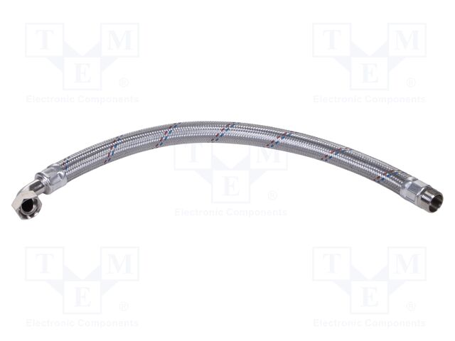 Angled anti-vibration hose; 0.7m; Hydraulic connection: 1"