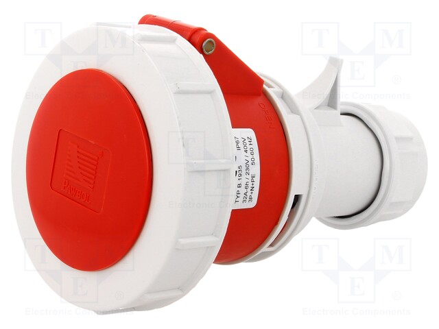 Connector: AC supply 3-phase; plug; female; 32A; 400VAC; IEC 60309