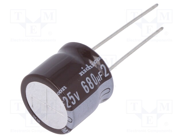 Capacitor: electrolytic; low impedance; THT; 680uF; 25VDC; ±20%