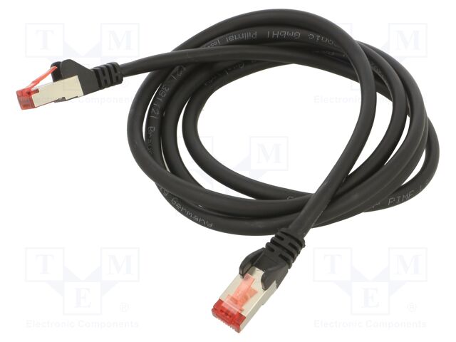 Patch cord; S/FTP; 6; stranded; Cu; LSZH; black; 1.5m; halogen free