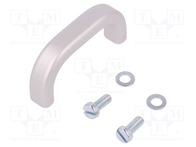 Handle; Mat: aluminium; grey; H: 29mm; L: 63mm; W: 12mm