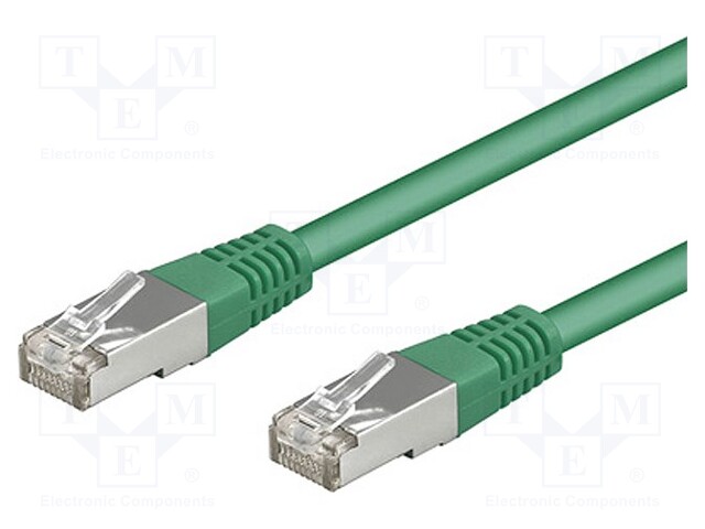Patch cord; SF/UTP; 5e; stranded; CCA; PVC; green; 10m; 26AWG