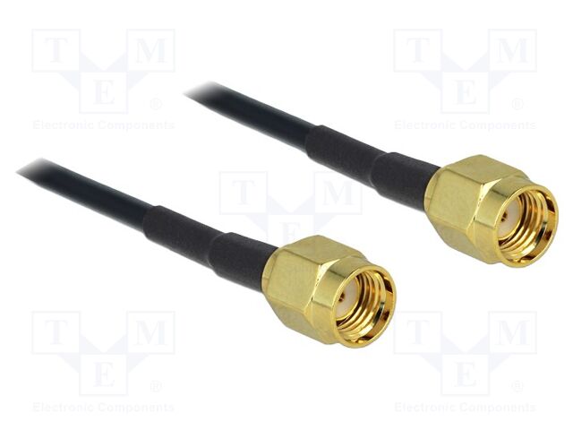 Cable; 320mm; RP-SMA male,both sides; black; Øcable: 2.8mm; 50Ω