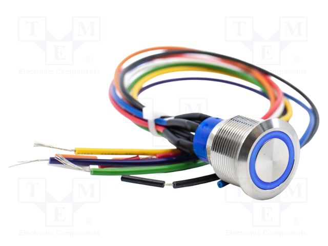 Switch: vandal resistant; DPDT; 3A/250VAC; IP67; ON-ON; blue; 24V