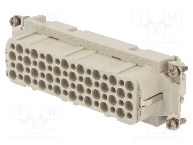 Connector: rectangular; female; EPIC H-D; PIN: 64; 64+PE; 10A; 250V