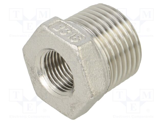 Male-female,reductive; max.10.5bar; 1.4408 stainless steel