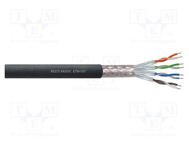 Wire; S/FTP; 7; stranded; Cu; PVC; black; 500m; Øcable: 7.6mm