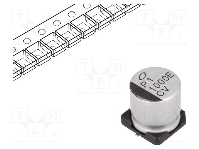 Capacitor: electrolytic; low impedance; SMD; 1000uF; 25VDC; ±20%