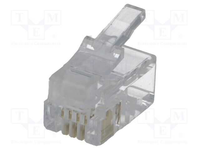 Plug; RJ9; PIN: 4; Layout: 4p4c; IDC,crimped; for cable