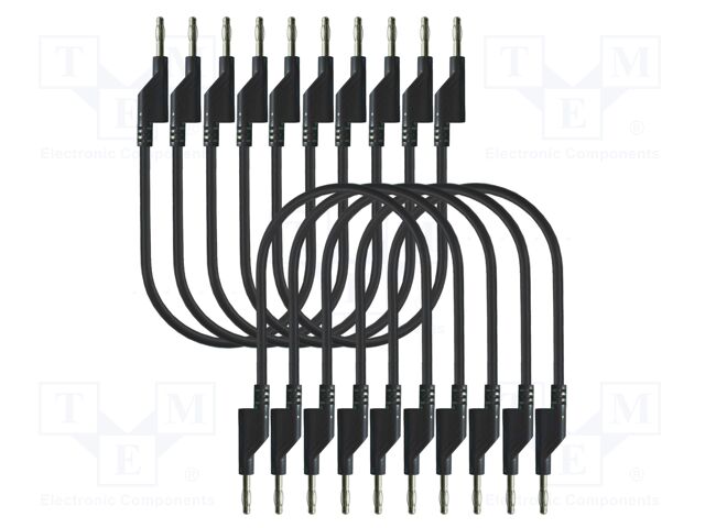 Test leads; 50VAC,120VDC; 10A; banana plug 4mm,both sides; black