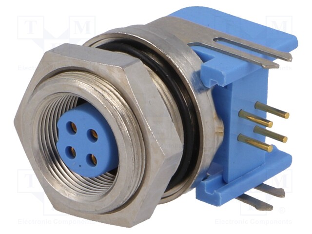 Connector: circular; socket; female; PIN: 4; gold-plated; 3A; IP65