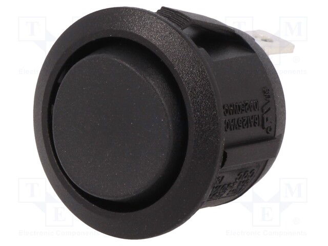 ROCKER; SP3T; Pos: 3; (ON)-OFF-(ON); 10A/250VAC; black; none; 50mΩ
