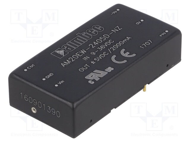 Converter: DC/DC; 20W; Uin: 9÷36V; Uout: 5VDC; Uout2: -5VDC; Iout: 2A