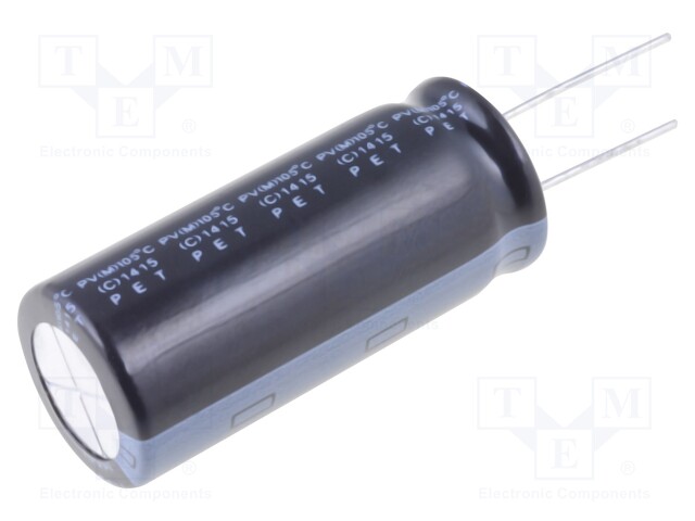 Capacitor: electrolytic; THT; 100uF; 450VDC; Ø18x40mm; Pitch: 7.5mm
