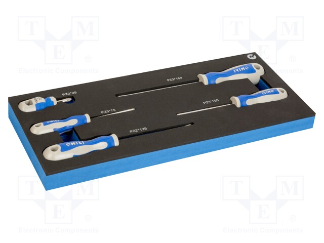 Kit: screwdrivers; Pozidriv®; Size: PZ0,PZ1,PZ2,PZ3; 5pcs.